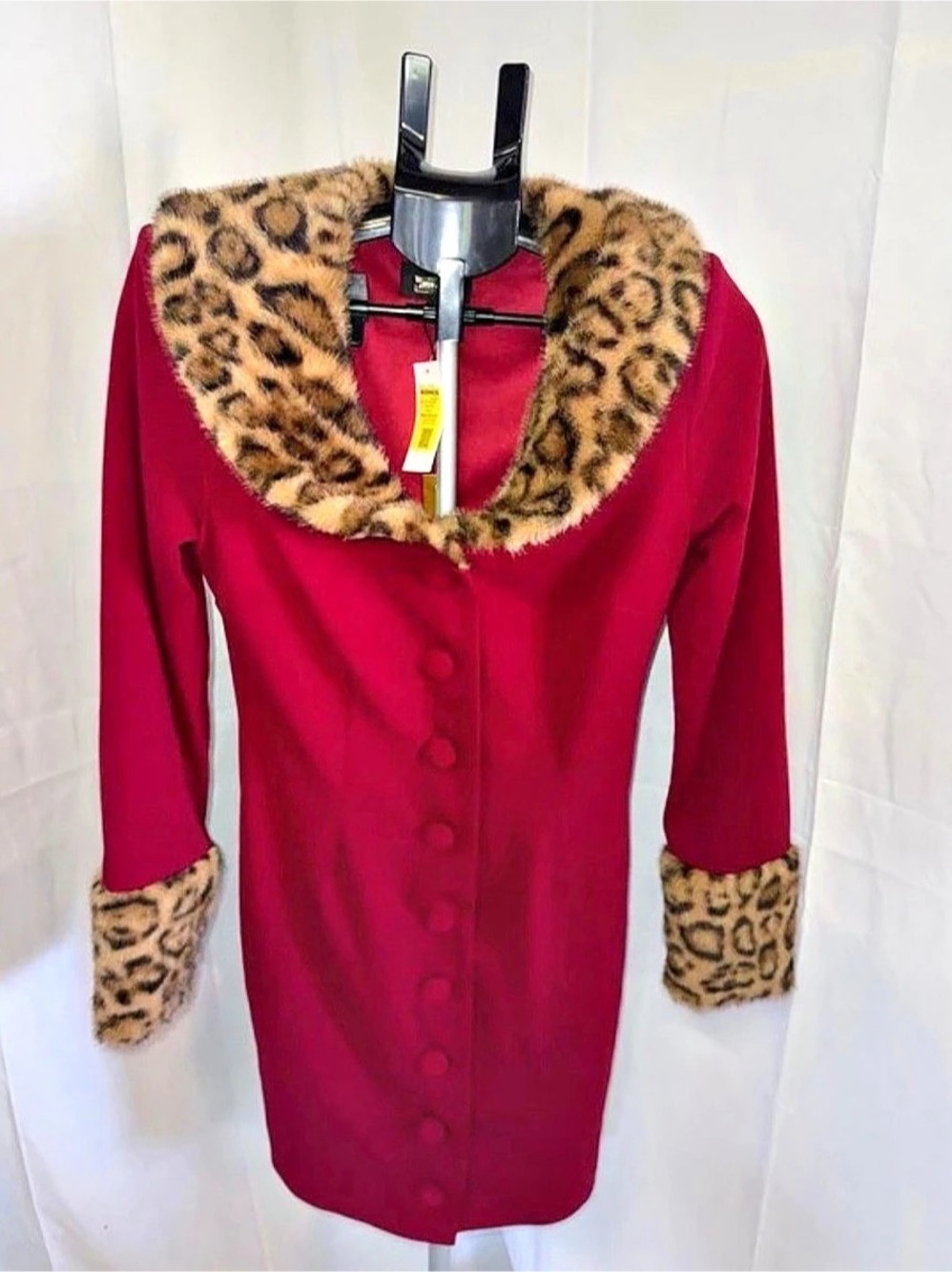 Alexia Admor Faux Fur Collar Coat in Red Size Small NWT